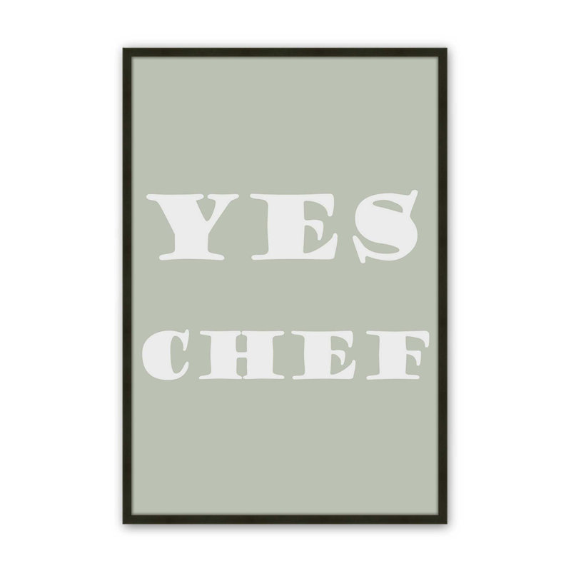 Yes Chef II Print, 11" H x 9" W, Satin Black