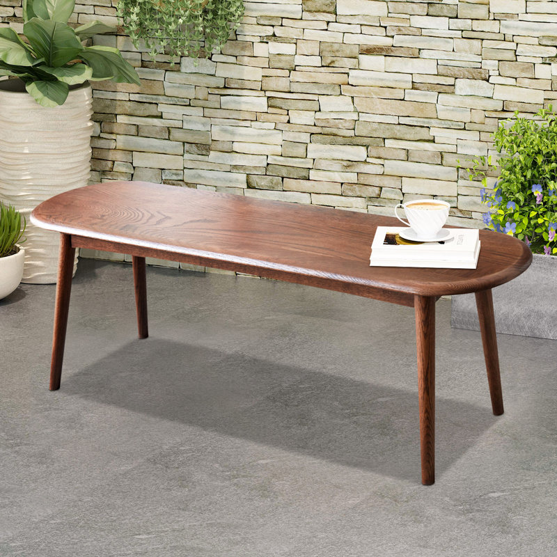 Rustic Farmhouse Bench, Wood Accent Bench, Classic Dining Bench, Bed Bench, Entryway, 16" H x 47" W x 12" D, Walnut