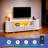 TV Stand with RGB LED Lights and Charging Station, Sliding Door TV Console with Large Storage-1860215547-1860215545