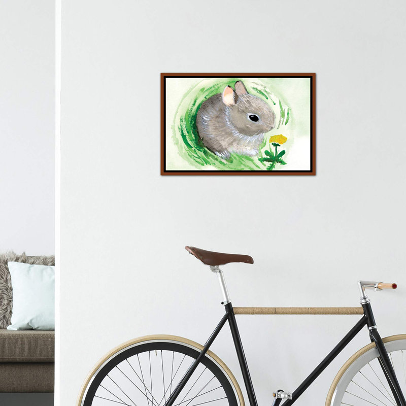 «Baby Spring Animals VI» par Alicia Ludwig - reproduction d'art, Pas de tapis, Toile avec cadre en bois classique