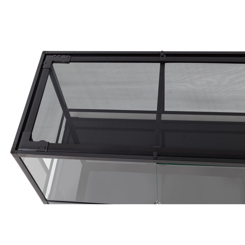 TRIXIE Glass Terrarium, Front Hinged Doors, Mesh Top, 32 Gallon - 18"H x 24"W x 18"D