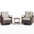 Melvarn 2-Person Outdoor Wicker Swivel Glider Chairs Two Person Bistro Set Patio Conversation Sets with Side Table-1679864092
