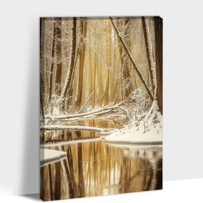Grand paysage de forêt d'hiver, art mural sur toile, pin enneigé, impressions sur toile de la nature moderne, décoration murale de Noël, photo rustique pour le salon, la chambre à coucher