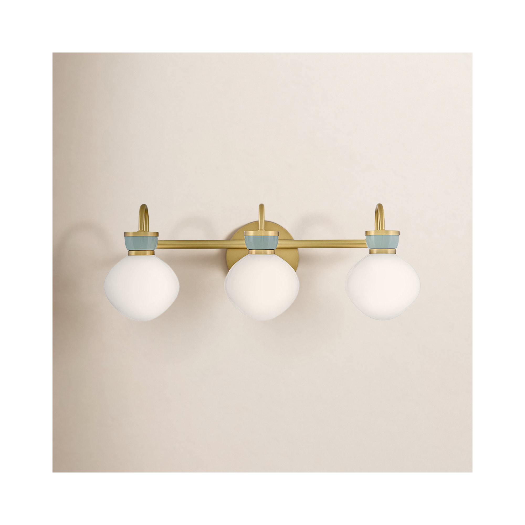 Lucy 3-Light Schoolhouse Bath Vanity Fixture with Cased Opal Glass, Bronze