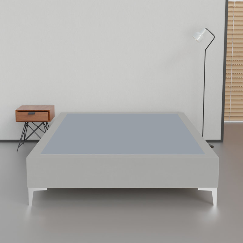 Lit plateforme Jhamel, Simple, Gris clair