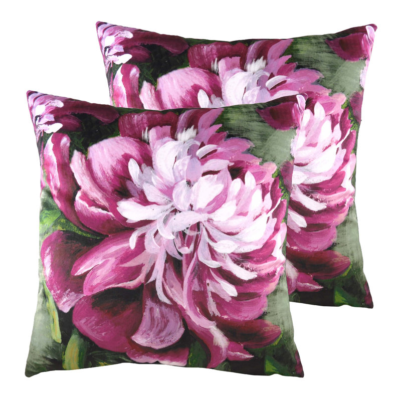 Floral Square Cushion, Polyester/Polyfill
