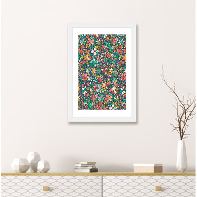 «Colorful Colorful Petals Green» par Ninola Design - reproduction d'art
