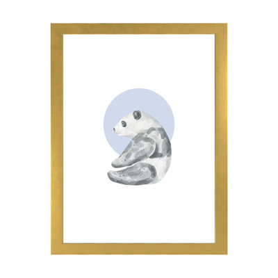 «Watercolor Panda with Blue», reproduction d'impression