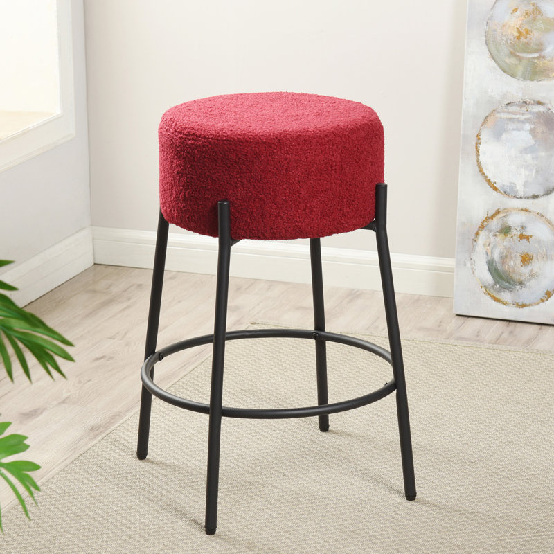 Tabouret Soloist - Coussin rembourré Boucle, Tabouret de comptoir (siège d'une hauteur de 26 p, Bleu ciel