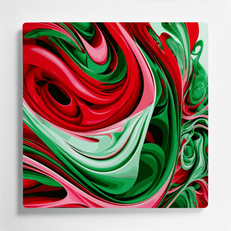 Art numérique sur métal abstraction numérique 67, H 8 po x l 8 po