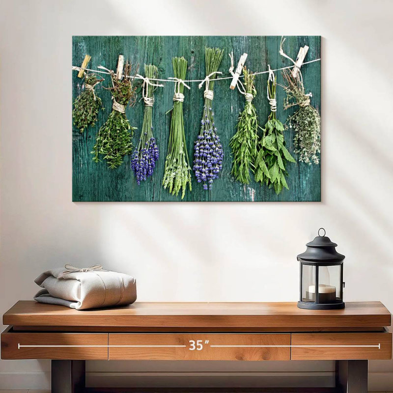 Harnek herbes séchées sur bois, H 16 po x l 24 po