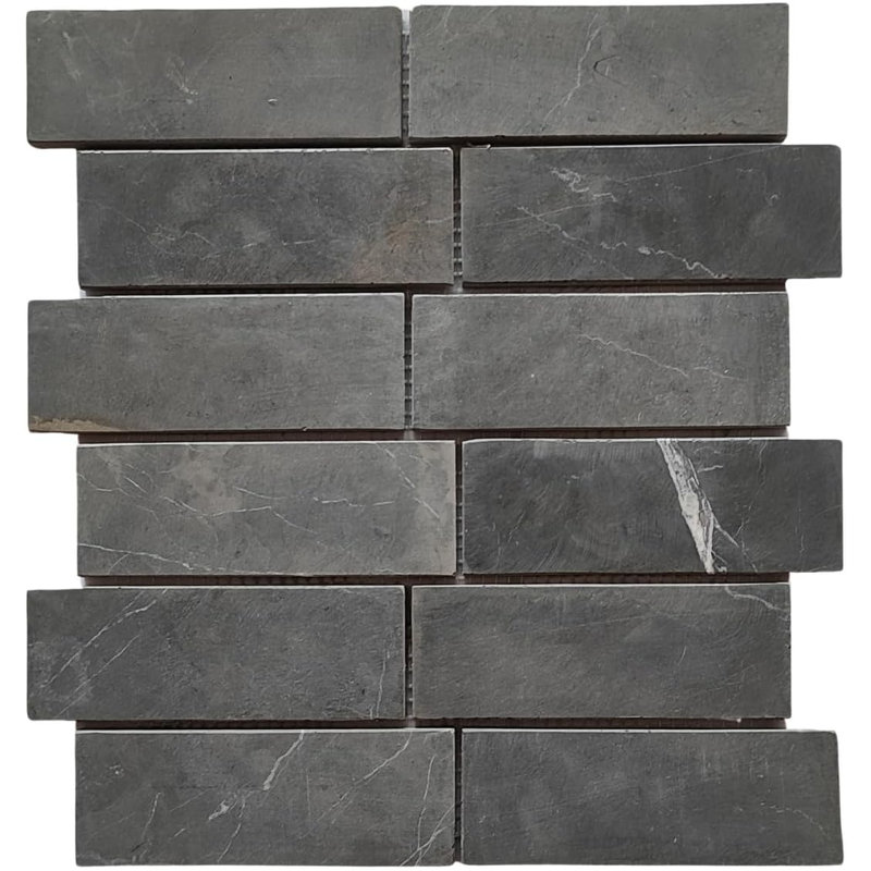 Carreau de mosaïque en marbre gris foncé 2 po x 6 po CNK