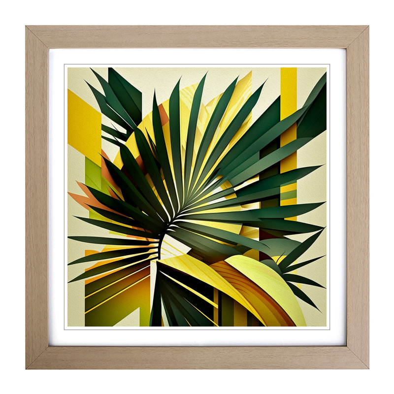 Palm Leaf Constructivism No.1 - Framed Print, Oak