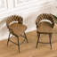 Luxueux tabourets de bar en cuir tressé technique, ensemble de 2 avec pivot à 360 degrés, confortable et durable pour la cuisine et le bar-1176652716