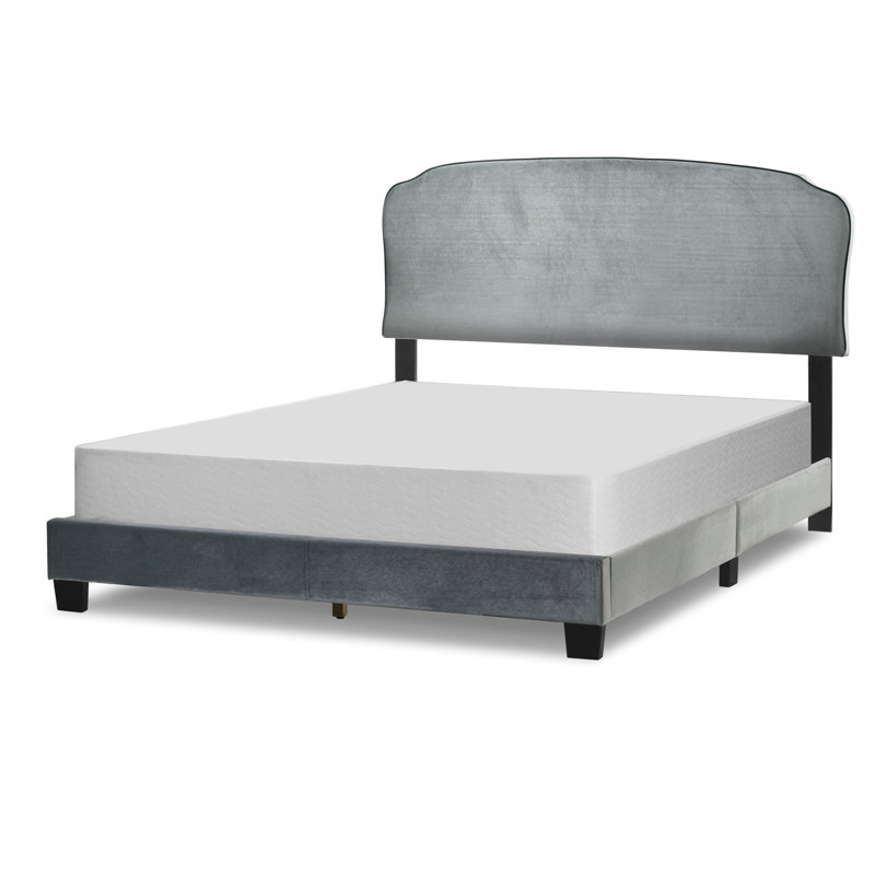 Rayner Upholstered Standard Bed, Velvet, Gray