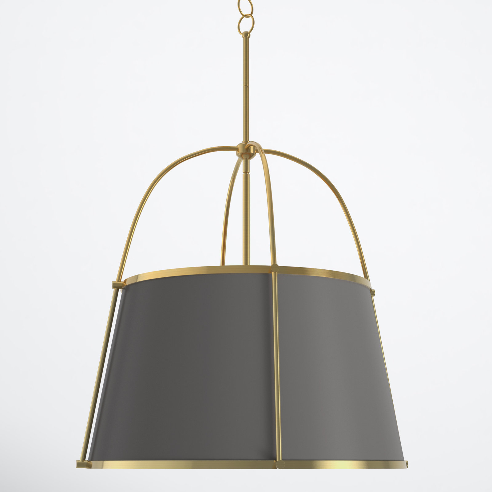 Moxie 4 - Light Dimmable Drum Chandelier, Lacquered Dark Brass
