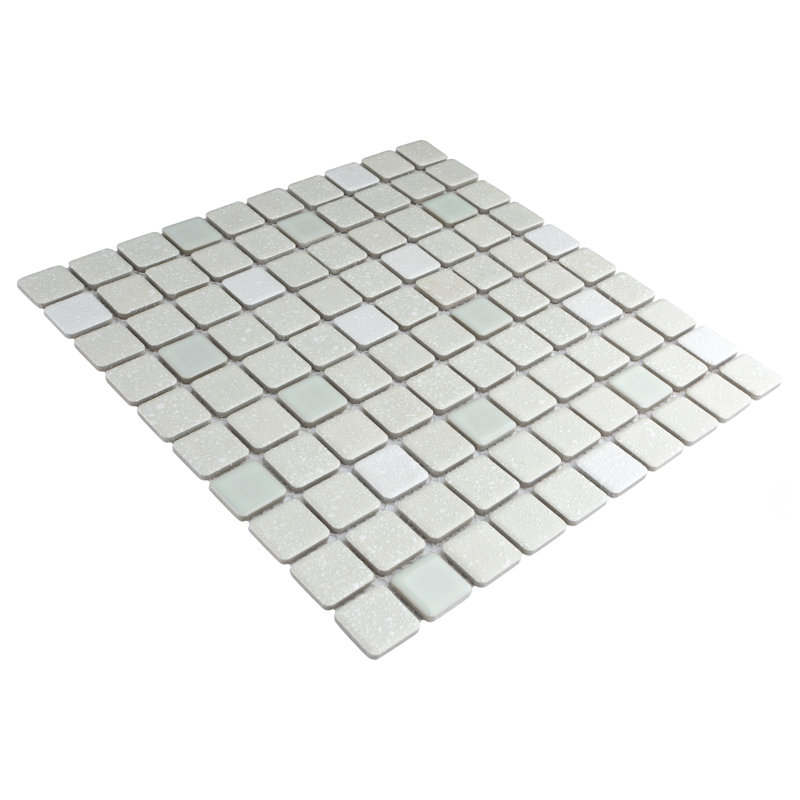 Crystalline Square 12 " x 12 " Porcelain Mosaic Wall & Floor Tile, Pistachio