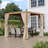 Aluminum Louvered Pergola with Adjustable Roof and Curtains-86171884-113049670