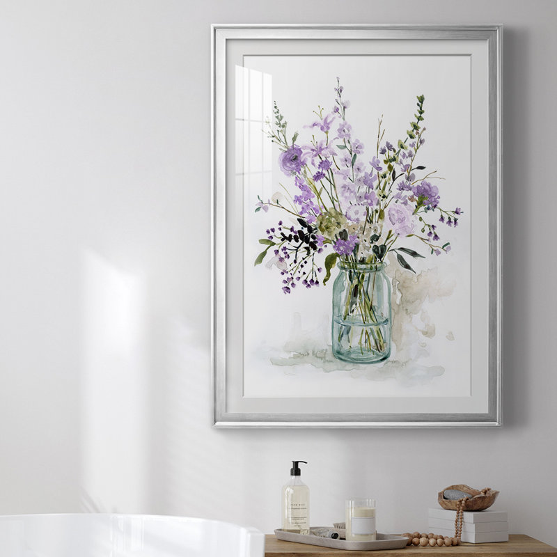 " Purple Passion II " Painting Print, Silver Framed, 22.5" W x 30.5" H