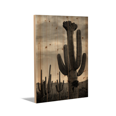 Reproduction d'art mural en bois - Saguaros, Saguaro National Monument par Ansel Adams