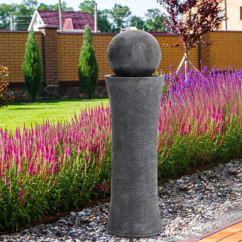 VanVleet Weather Resistant Floor Fountain with Light