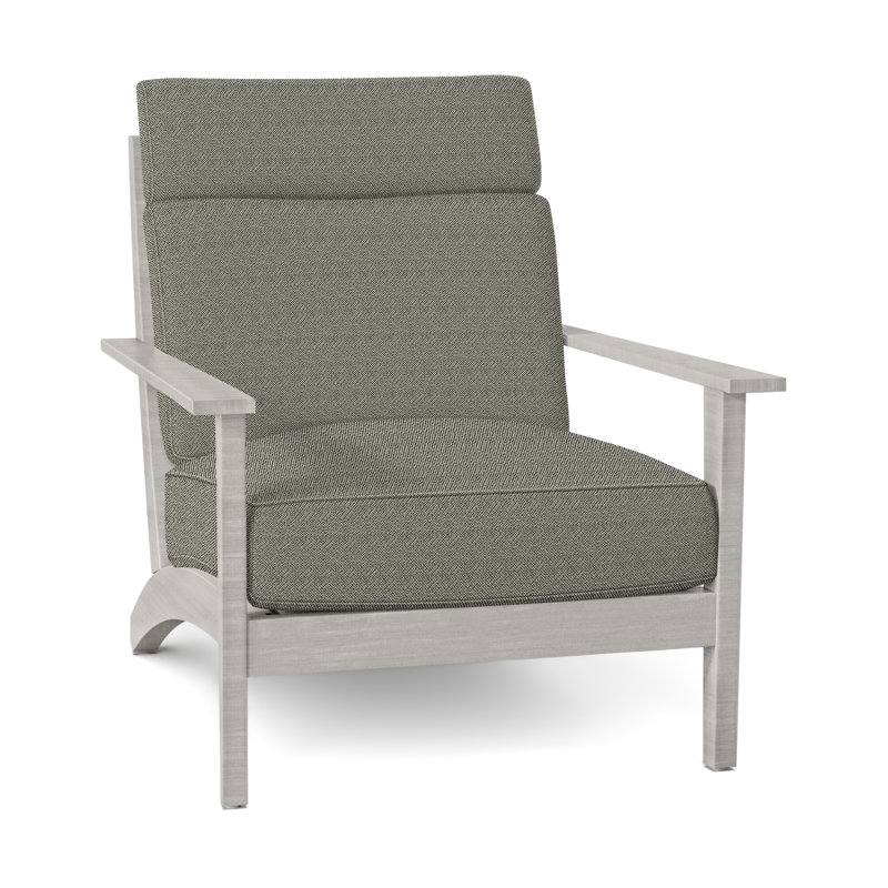 Kennebunkport Patio Chair with Cushions, Welt + Standard fill, Oyster, Intermix Bark