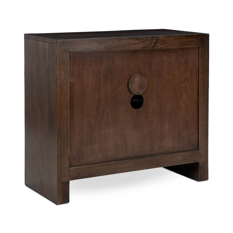 Ledro Solid Wood Accent Cabinet, Dark Brown