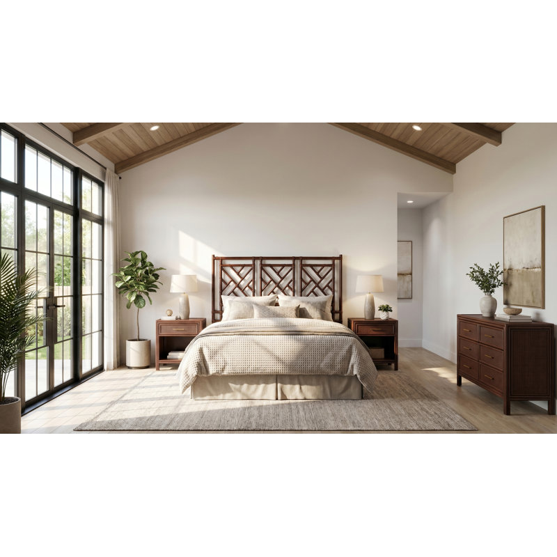 Chippendale Open-Frame Headboard, Queen, Cocoa