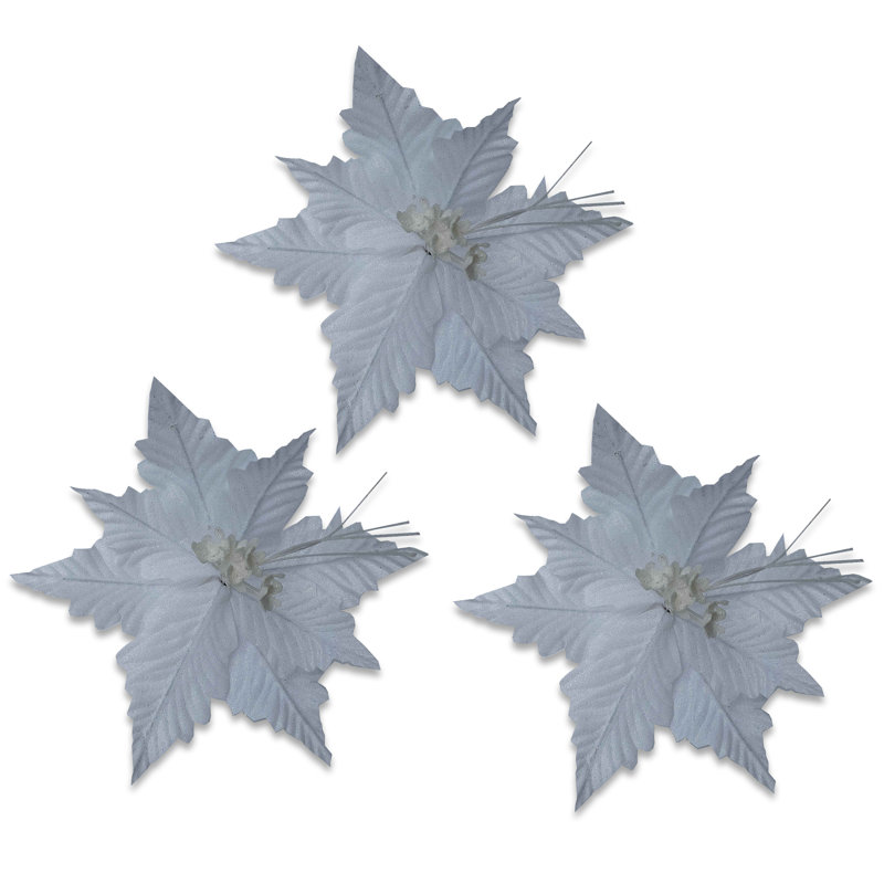 Piquet à poinsettia de 30 cm, Blanc