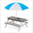 Wooden Kids Picnic Table, Sand And Water Table With Umbrella, Activity Table For Outdoor Backyard Patio Play