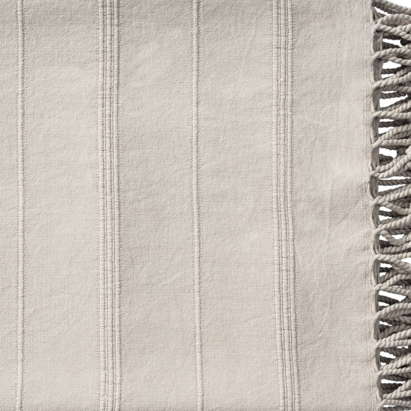 Dafina 100% Turkish Cotton Striped Throw, Taupe