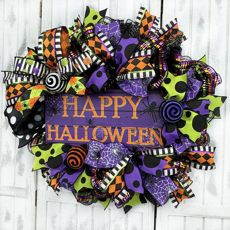 Couronne en maille 18 po Colonie Happy Halloween