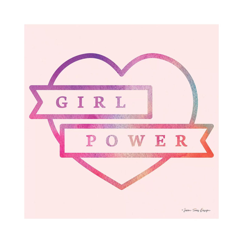 Girl Power IV - impression d'art graphique, H 26 po x l 26 po x P 1,5 po, Toile tendue, Pas de tapis