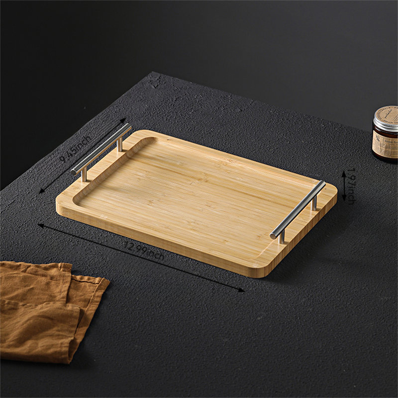 Plateau en bambou Jemiah, H 1,97 po x l 9,45 po x P 12,99 po