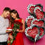 PMU Happy Valentines Day Black Hearts 18 Inch Mylar-foil Balloon