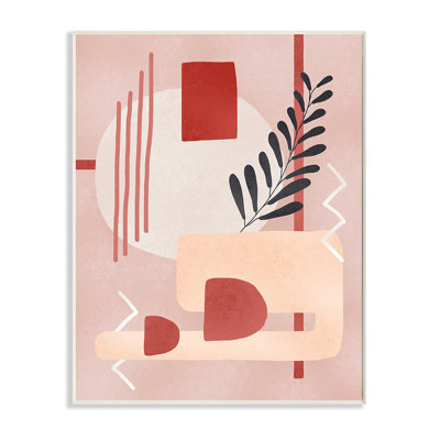 «Warm Abstract Shapes Red Pop Plant Détail» par Ziwei Li - impression d'art graphique