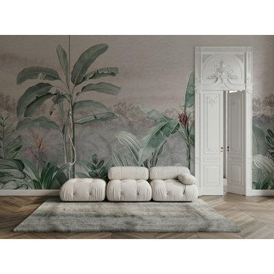 Papier peint tropical feuille de bananier tropical