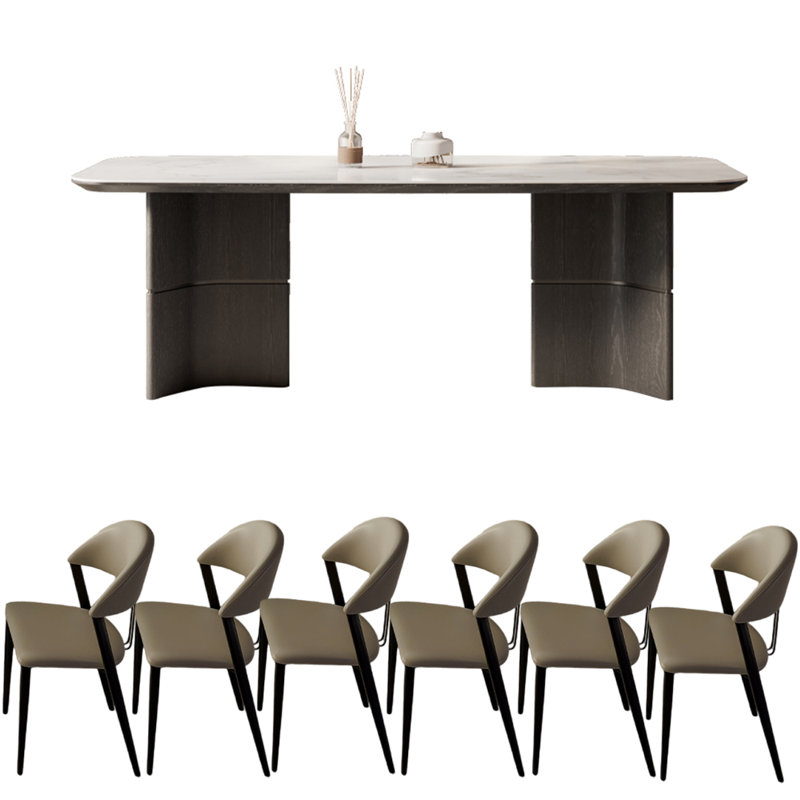 Italian style light luxury home table sets, 29.53"H x 70.87"L x 35.43"W