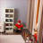 Cabinets, 5-Tier Folding Storage with Magnetic Door &amp; Wheels, 19.7”×11.8”×50” | Off-White | Contemporary-1640222910