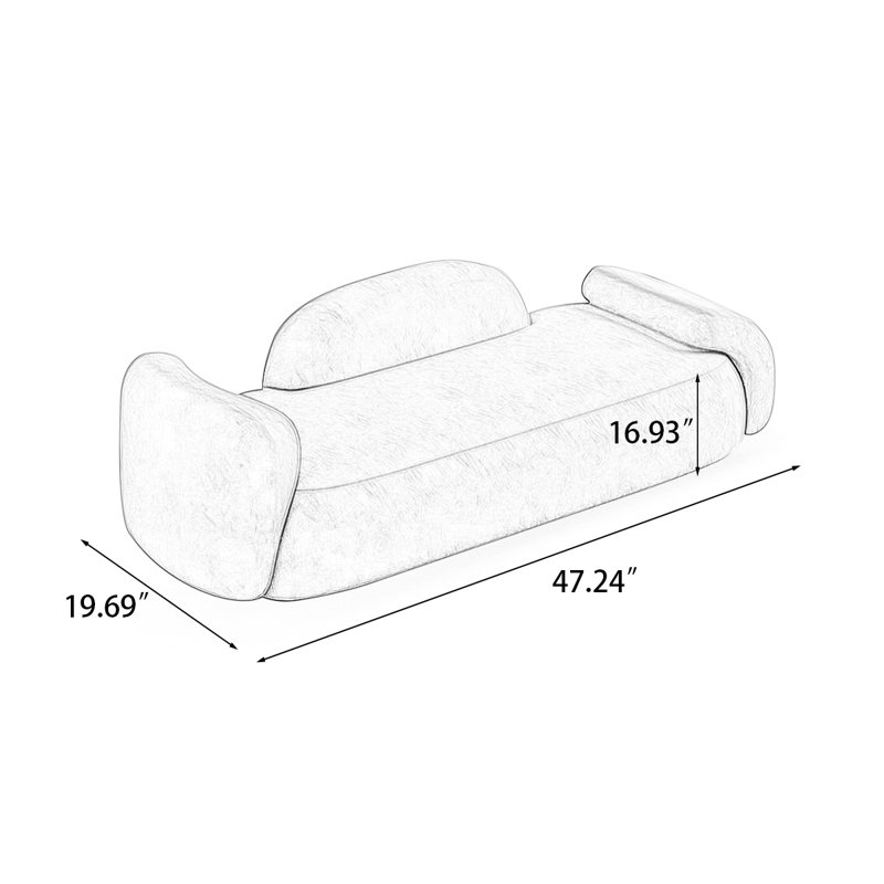 Upholstered Bench, Gray, 22.44" H x 47.24" W x 19.69" D