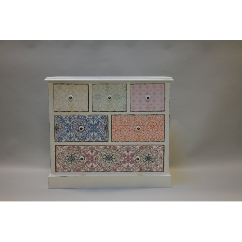 Paisley 6 Drawer 81cm W Solid Wood Chest of Drawers, With FSC