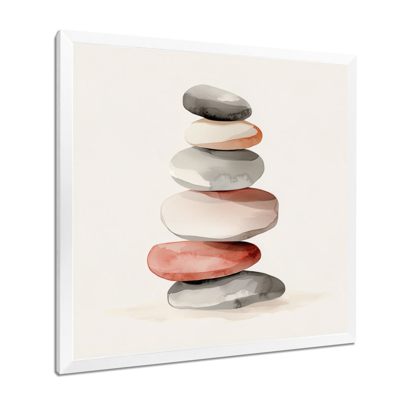Olatz Energy Elegance Of Meditation Tower III - art mural grand méditation, H 36 po x l 36 po, Blanc