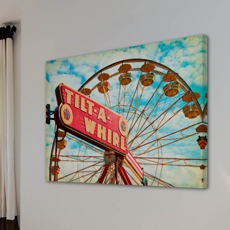 « tilt a whirl » par sylvia cook, reproduction d’art sur toile tendue, H 20 po x l 30 po x P 1,5 po