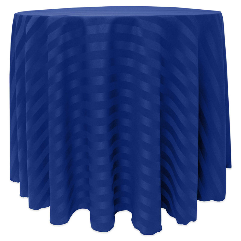 Ultimate Textile Satin Stripe Rectangular Tablecloth, 120" x 120", Royal, 1