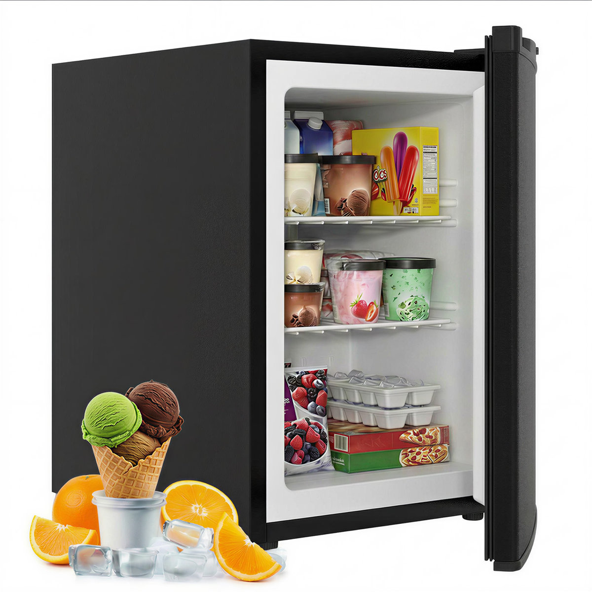 3.0 Cu. Ft. Upright Freezer, Compact Mini Freezer with 7-Level Adjustable Thermostat, Quiet Low Noise, Reversible Door, for Home, Dorm, Office | Fridge.com