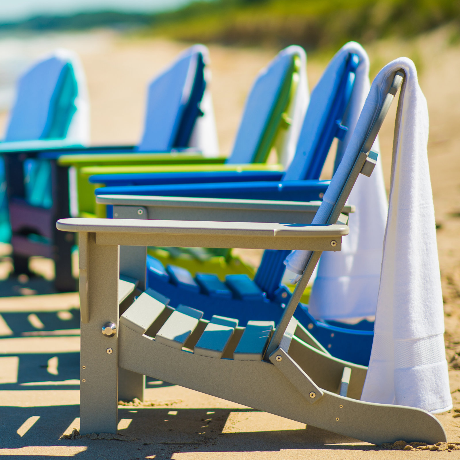 Leighton Foldable Adirondack Chair, Weathered Wood