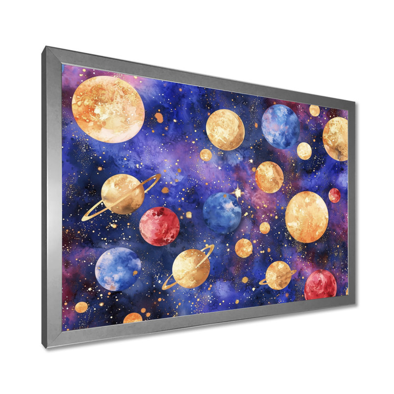 Décoration murale Radiant Cascade Of Comets I - Space, Reproduction encadrée d'une seule photo sans pass, Argent argent