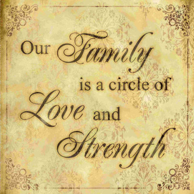 Family Circle 2 - Art textuel sur toile tendue