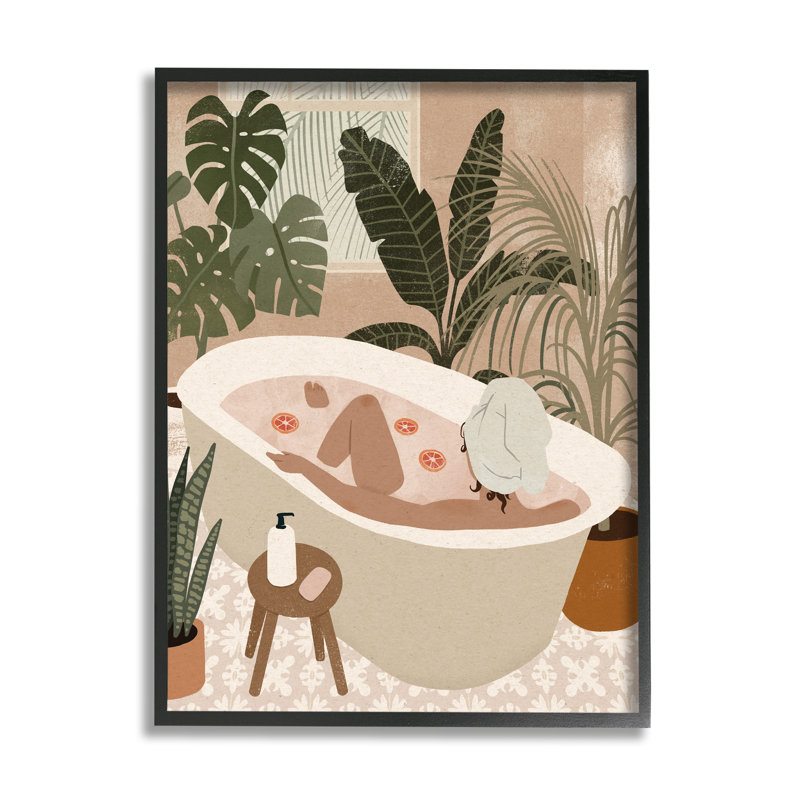 Fleurs de palmier tropicales, H 20 po x l 16 po, Giclée encadrée noir minuit