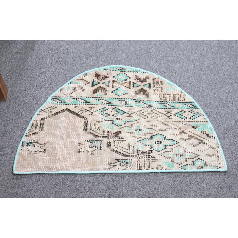 Tapis turc rétro en demi-cercle avec des motifs complexes pour la décoration intérieure